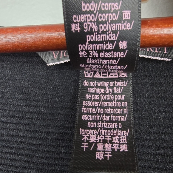 VICTORIA'S SECRET Crop Top‎ Underwire Long Sleeve Black Womens Size S Going Out - Picture 7 of 11